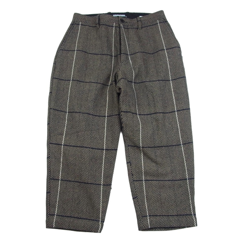 NEIGHBORHOOD ネイバーフッド 20AW 202AQNH-PTM06 ウール チェック スラックス パンツ ブラック系 ベージュ系 S【中古】