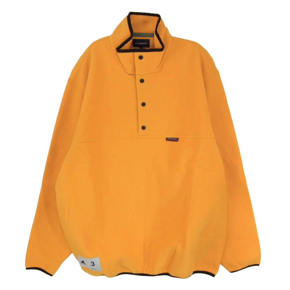DESCENDANT ディセンダント 23AW 232ATDS-CSM36 HUMMING FLEECE PULLOVER ハミング フリース プルオーバー スナップT ジャケット イエロー系 3【新古品】【未使用】【中古】