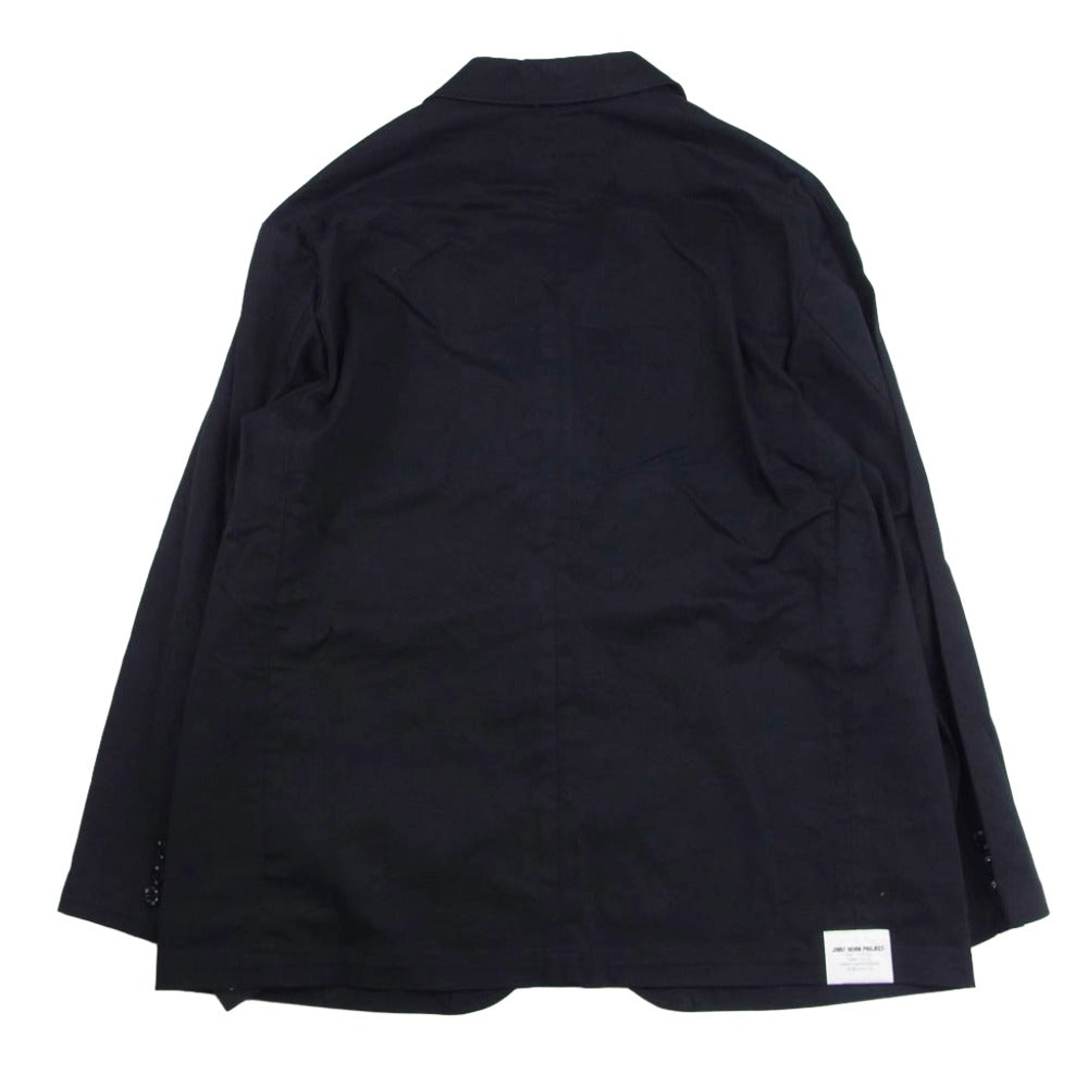 NEIGHBORHOOD ネイバーフッド 231AQWSN-JKM01S X WIND AND SEA 3BUTTON JACKET NBHD AND SEA ロゴ刺繍 ウィンダンシー 3ボタン テーラード ジャケット ロゴ木製ハンガー付 ブラック系 L【中古】