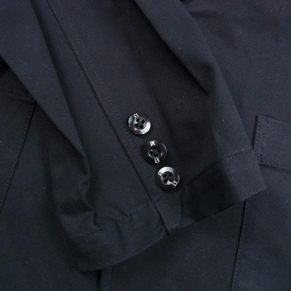 NEIGHBORHOOD ネイバーフッド 231AQWSN-JKM01S X WIND AND SEA 3BUTTON JACKET NBHD AND SEA ロゴ刺繍 ウィンダンシー 3ボタン テーラード ジャケット ロゴ木製ハンガー付 ブラック系 L【中古】
