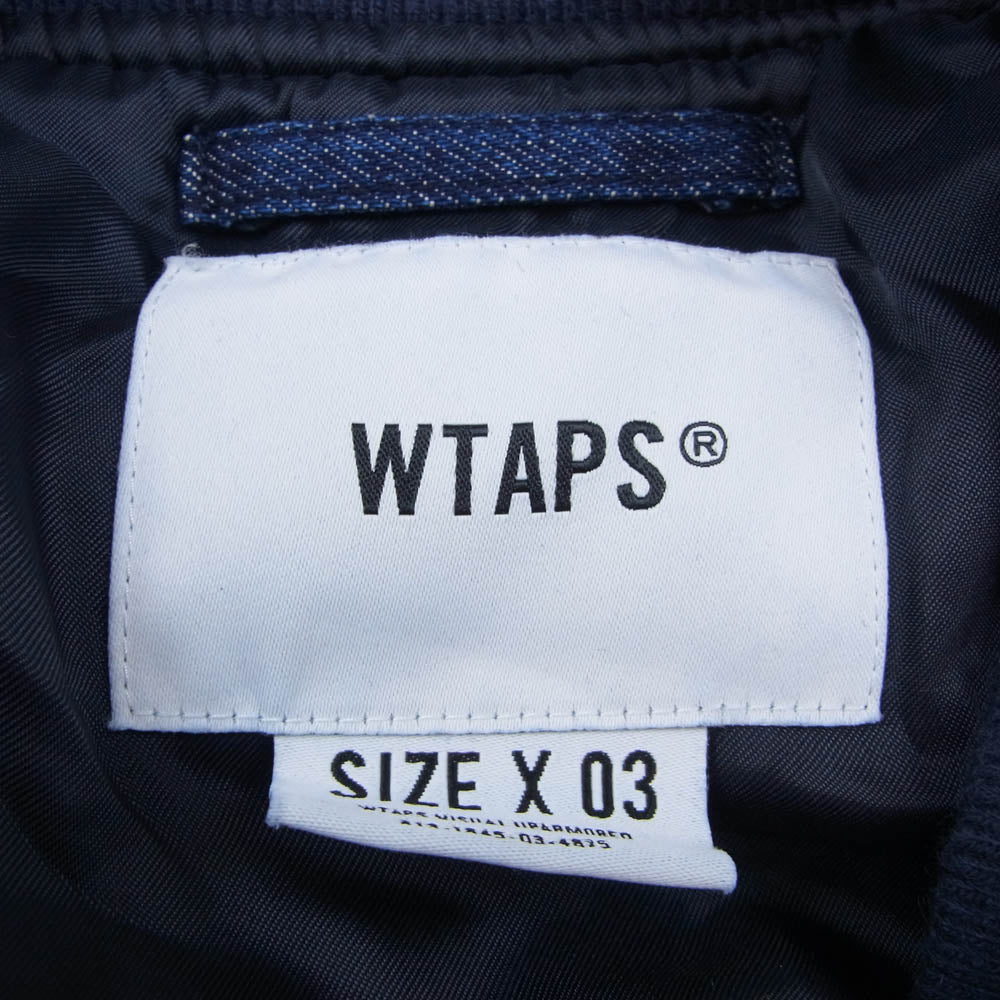 WTAPS ダブルタップス 22AW 222WVDT-JKM06 JFW-04 Jacket Cotton Denim Indigo コットン インディゴ デニム ジャケット ブルゾン 中綿 ボンバージャケット インディゴブルー系 03【新古品】【未使用】【中古】