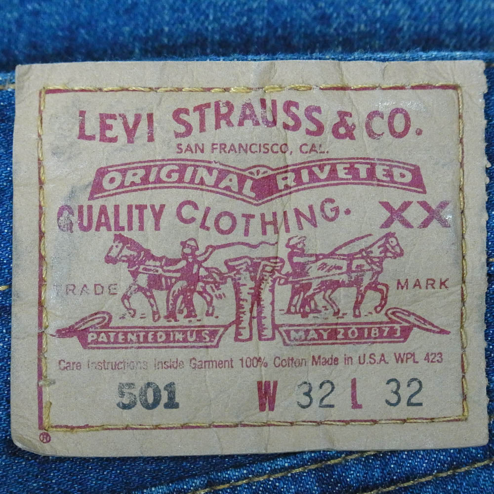 Levi's リーバイス USA製 00s 501 ボタンフライ ストレート デニムパンツ ボタン裏刻印553 インディゴブルー系 32【中古】