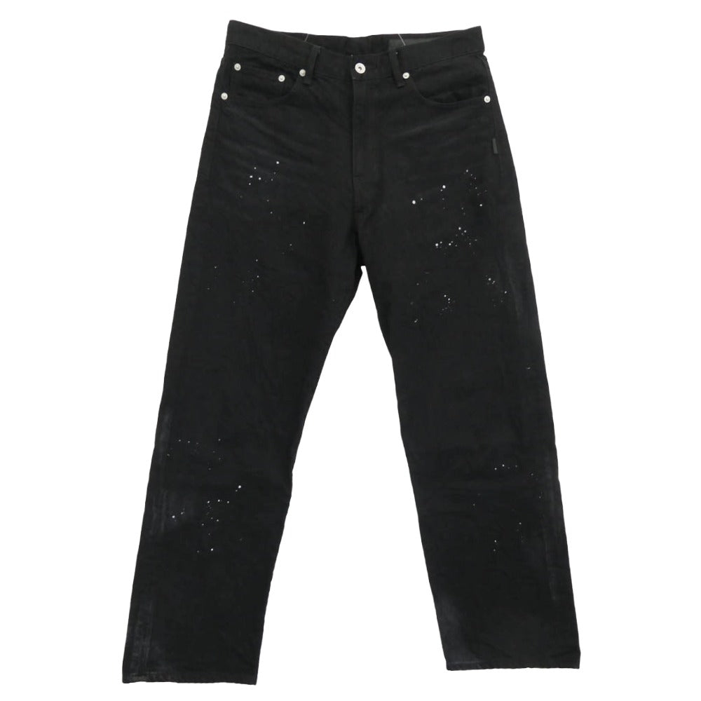 NEIGHBORHOOD ネイバーフッド 25SS 252AQNH-PTM07 BW . WASHED DP BASIC PANTS 12oz Nステッチ ウオッシュド ペイント 5ポケット ブラックデニム パンツ ブラック系 M【中古】