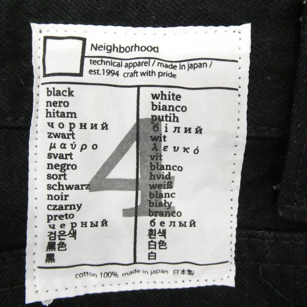 NEIGHBORHOOD ネイバーフッド 25SS 252AQNH-PTM07 BW . WASHED DP BASIC PANTS 12oz Nステッチ ウオッシュド ペイント 5ポケット ブラックデニム パンツ ブラック系 M【中古】