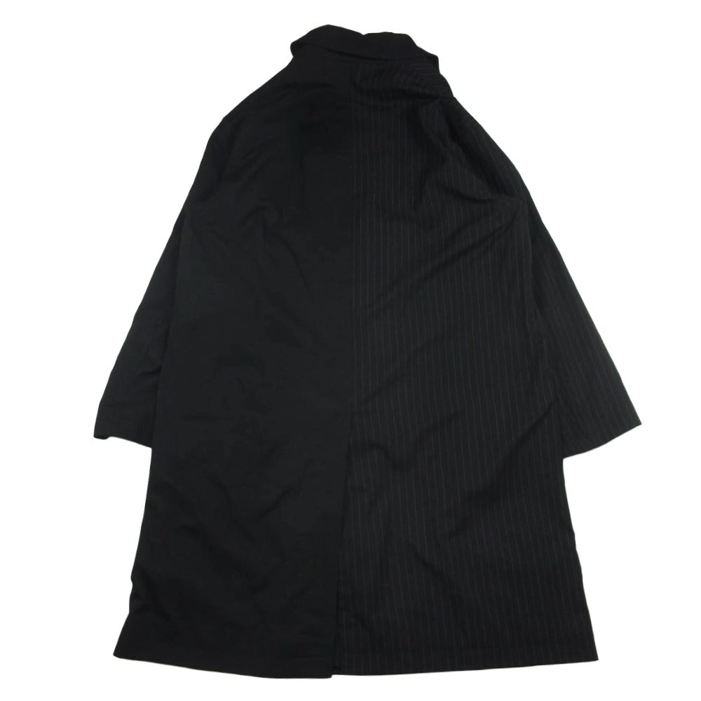 モンキータイム 8325-174-0275 STRIPE PANEL OVER COAT ストライプ 切替 クレイジーパターン コート ブラック系 L【中古】