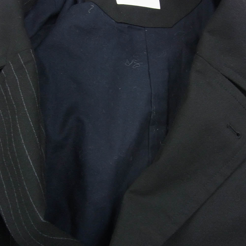 モンキータイム 8325-174-0275 STRIPE PANEL OVER COAT ストライプ 切替 クレイジーパターン コート ブラック系 L【中古】