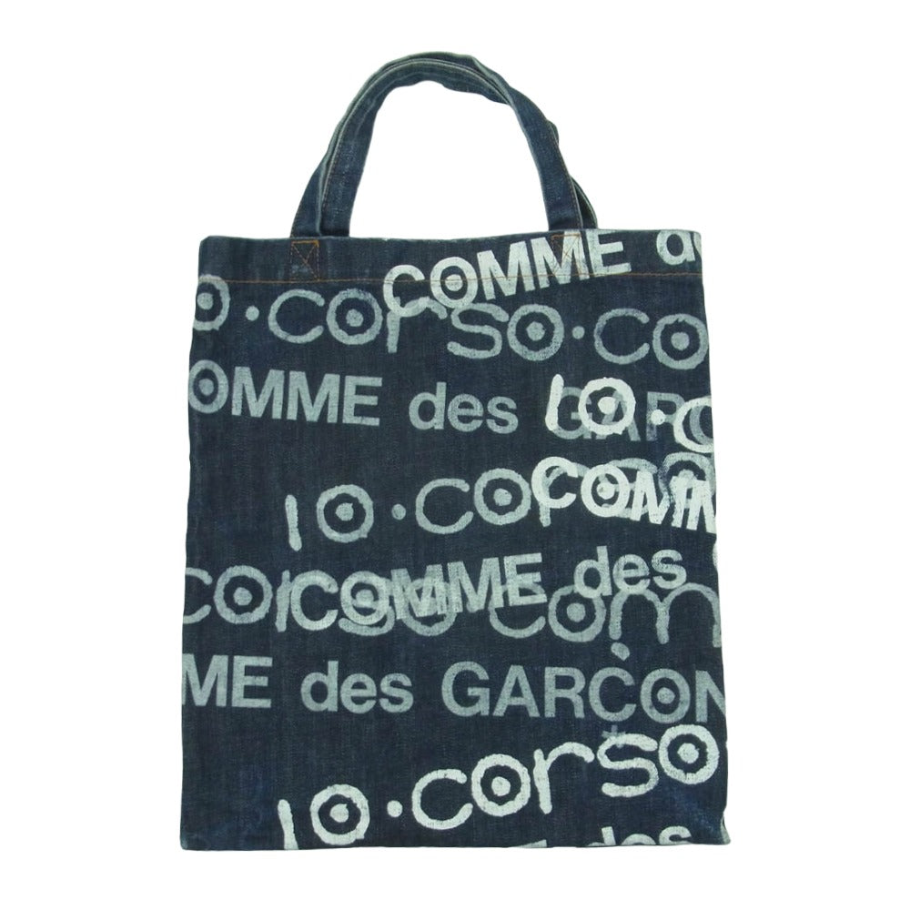 JUNYA WATANABE COMME des GARCONS ジュンヤワタナベコムデギャルソン 10 corso como コルソコモ ロゴプリント デニム トート バッグ インディゴブルー系【中古】