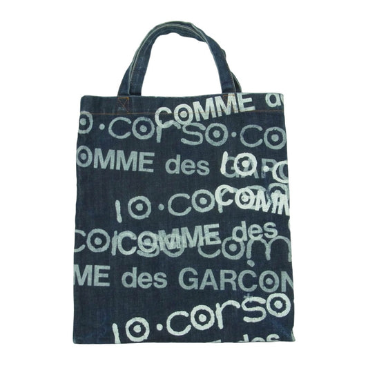 JUNYA WATANABE COMME des GARCONS ジュンヤワタナベコムデギャルソン 10 corso como コルソコモ ロゴプリント デニム トート バッグ インディゴブルー系【中古】
