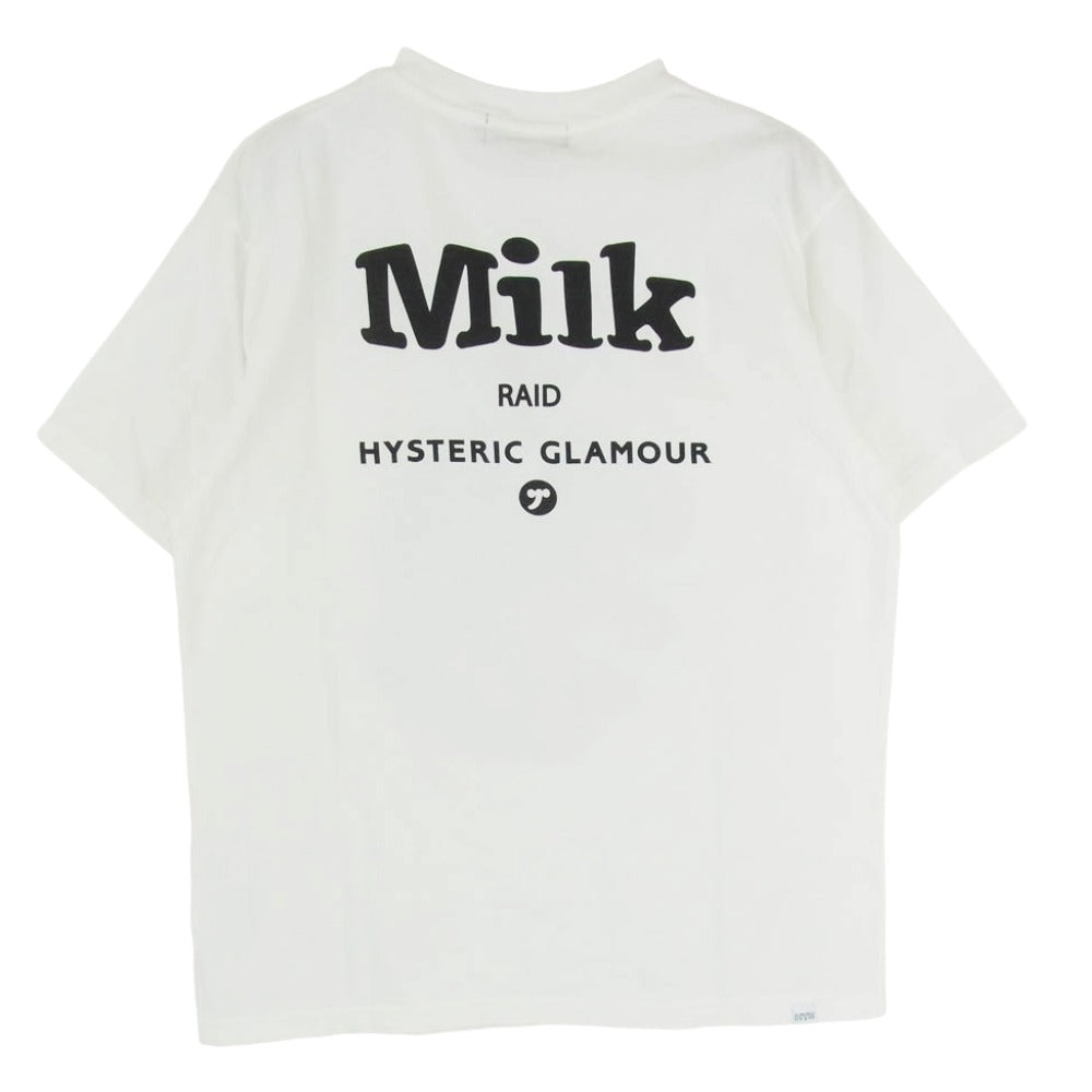 HYSTERIC GLAMOUR ヒステリックグラマー 25AW 02253CT19 MILK ミルク別注 MILK RAID HYS ミルク レイド ヒス 半袖 Tシャツ ホワイト系 M【極上美品】【中古】