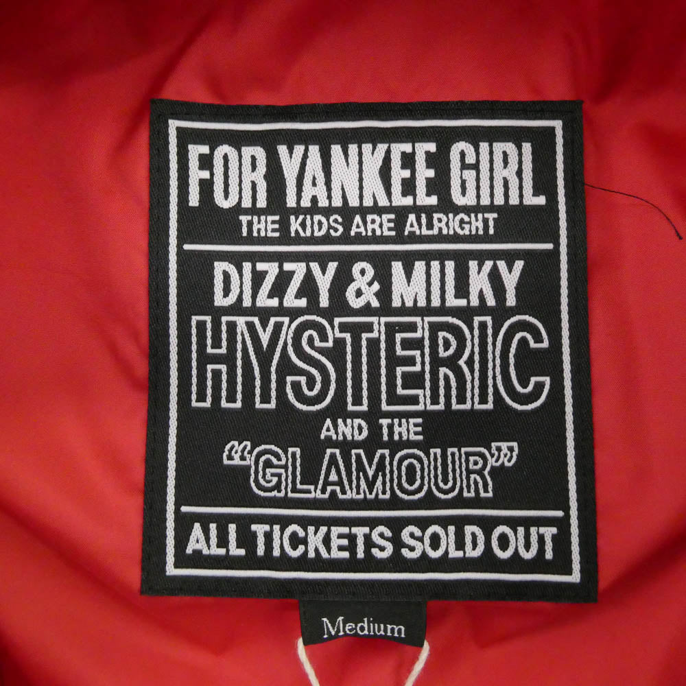 HYSTERIC GLAMOUR ヒステリックグラマー 22AW 02223AV04 HYS GOOD TIMES アップリケ レーシング 中綿 ベスト レッド系 M【極上美品】【中古】