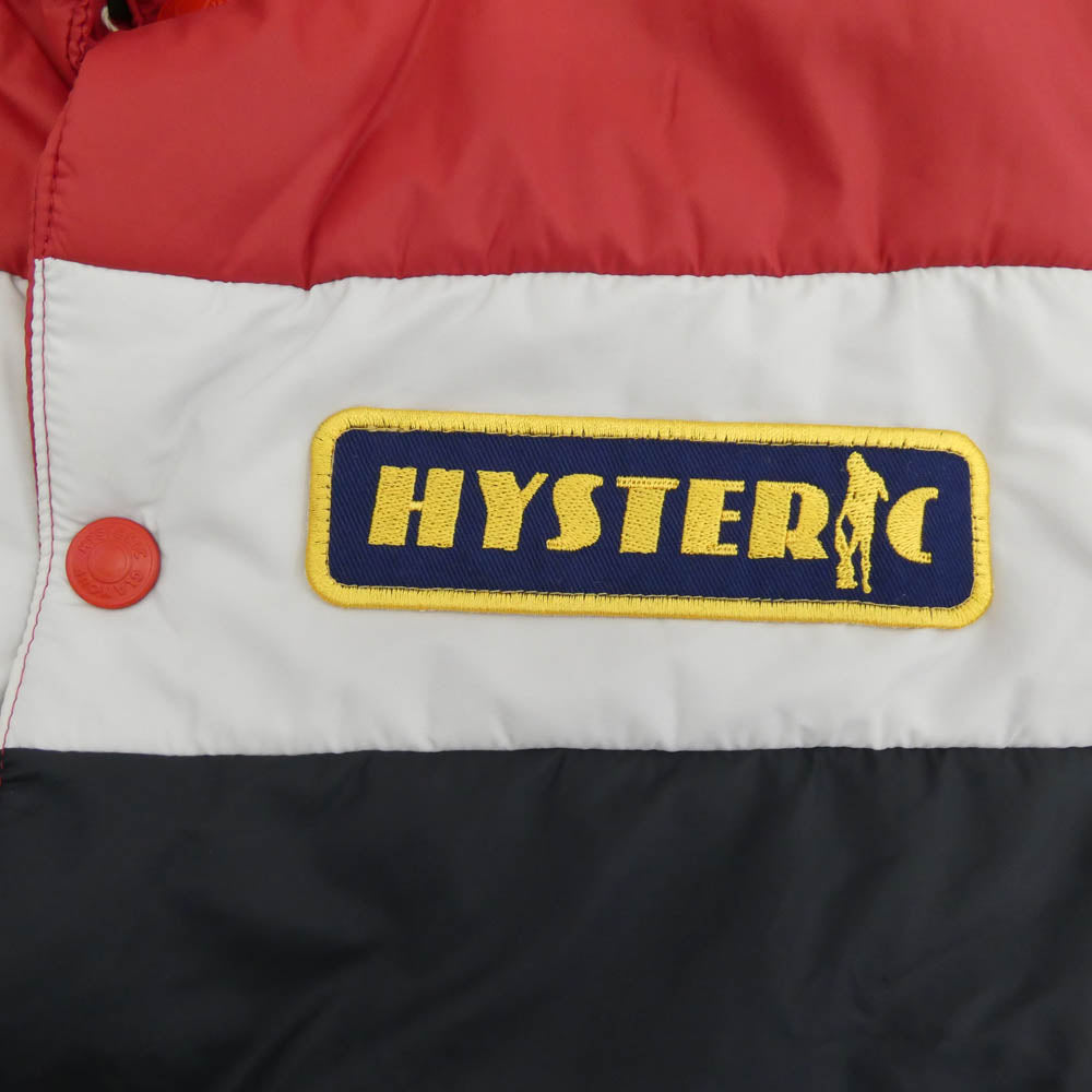 HYSTERIC GLAMOUR ヒステリックグラマー 22AW 02223AV04 HYS GOOD TIMES アップリケ レーシング 中綿 ベスト レッド系 M【極上美品】【中古】
