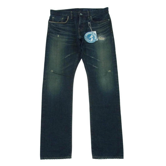 HYSTERIC GLAMOUR ヒステリックグラマー 24SS 02241AP18 RW CLASH加工 スリム ストレート デニム パンツ ジーンズ インディゴブルー系 31【美品】【中古】
