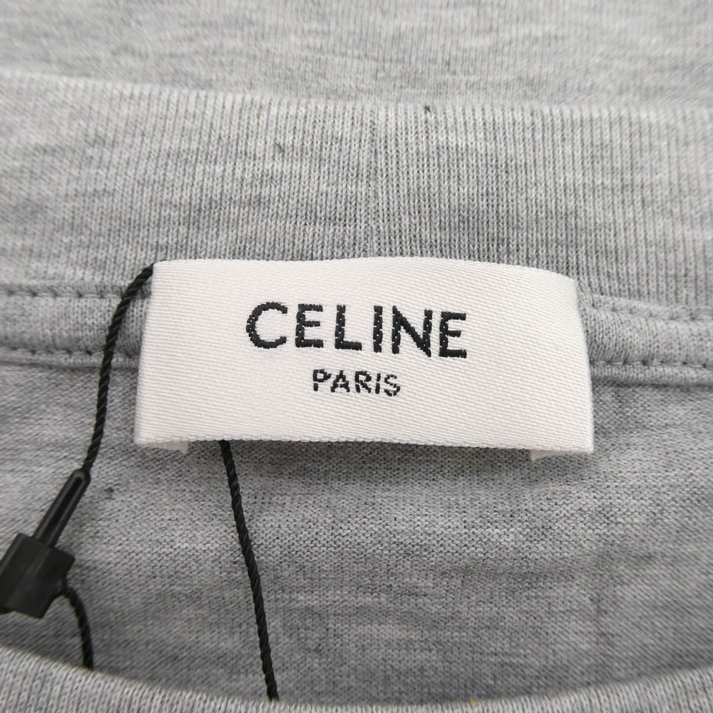 CELINE セリーヌ 22AW 2X86B671Q 星条旗グラフィックプリント オーバーサイズ 半袖 Tシャツ グレー系 M【極上美品】【中古】