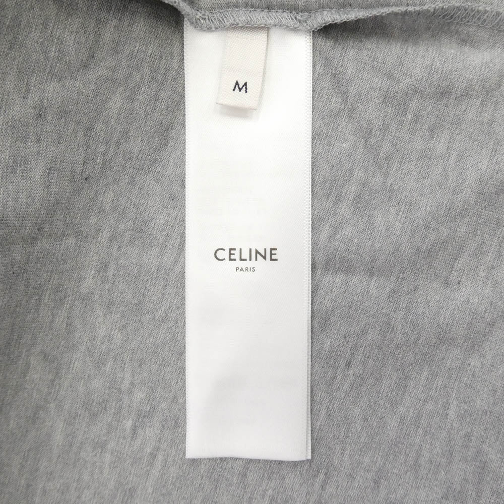 CELINE セリーヌ 22AW 2X86B671Q 星条旗グラフィックプリント オーバーサイズ 半袖 Tシャツ グレー系 M【極上美品】【中古】