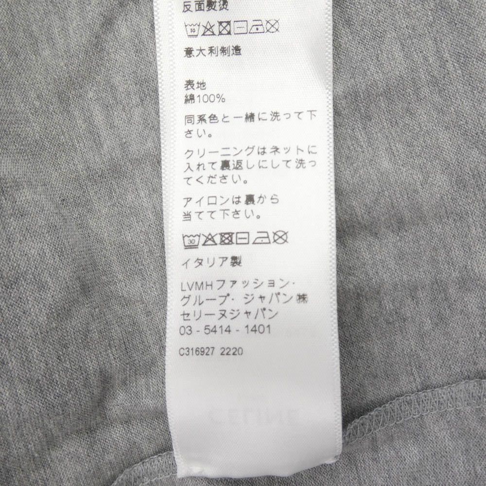 CELINE セリーヌ 22AW 2X86B671Q 星条旗グラフィックプリント オーバーサイズ 半袖 Tシャツ グレー系 M【極上美品】【中古】