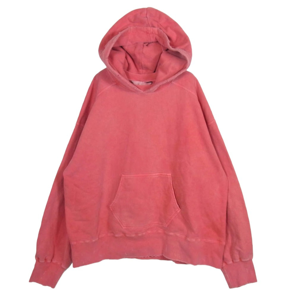 ANCELLM アンセルム ANC-CT91 DYED DAMAGE HOODIE RED 製品染め ダメージ加工 フーディー プルオーバー パーカー レッド系 2【中古】