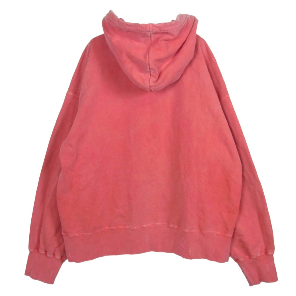 ANCELLM アンセルム ANC-CT91 DYED DAMAGE HOODIE RED 製品染め