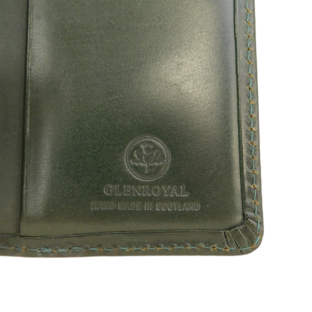 GLENROYAL グレンロイヤル 03-4460 FOLIO CARD CASE 名刺入れ カードケース ブライドルレザー モスグリーン系 00【美品】【中古】