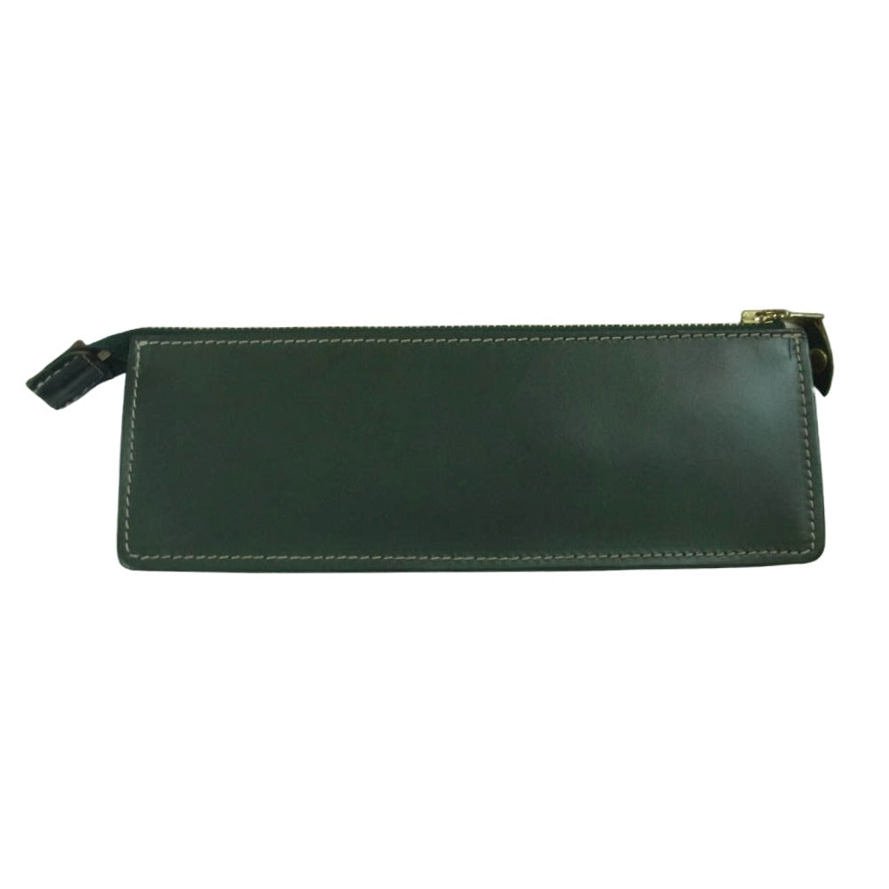 GLENROYAL グレンロイヤル 03-6057 ZIP PEN CASE ペンケース ブライドルレザー グリーン系【美品】【中古】