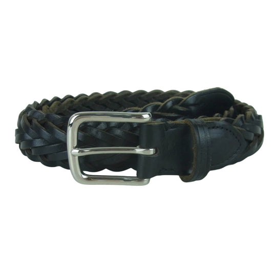 WHITE HOUSE COX ホワイトハウスコックス メッシュ レザー ベルト ブラック系【中古】