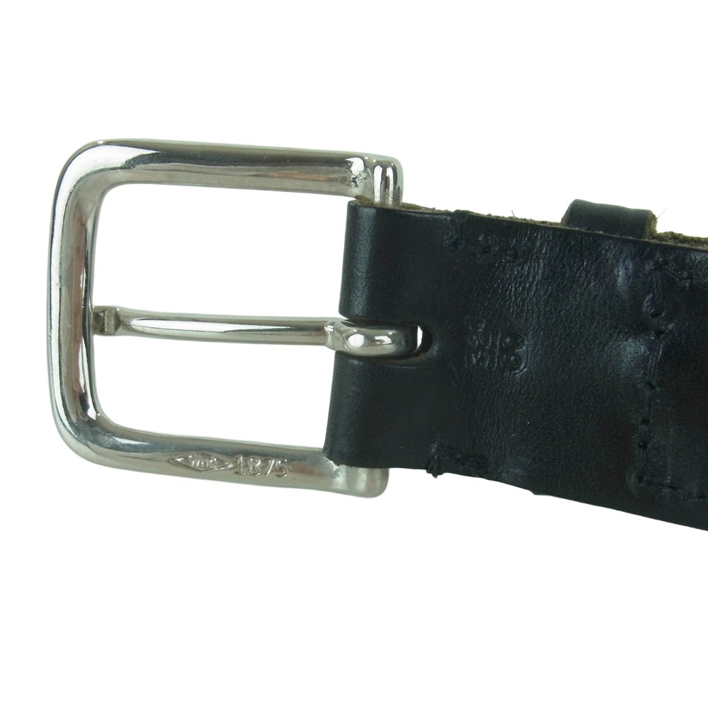 WHITE HOUSE COX ホワイトハウスコックス メッシュ レザー ベルト ブラック系【中古】