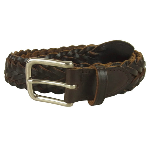 WHITE HOUSE COX ホワイトハウスコックス メッシュ レザー ベルト ブラウン系【中古】