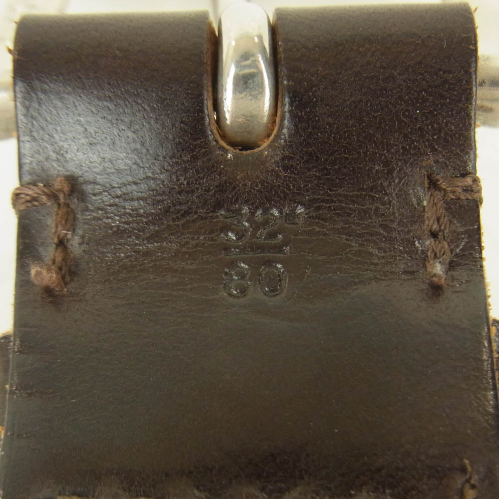 WHITE HOUSE COX ホワイトハウスコックス メッシュ レザー ベルト ブラウン系【中古】