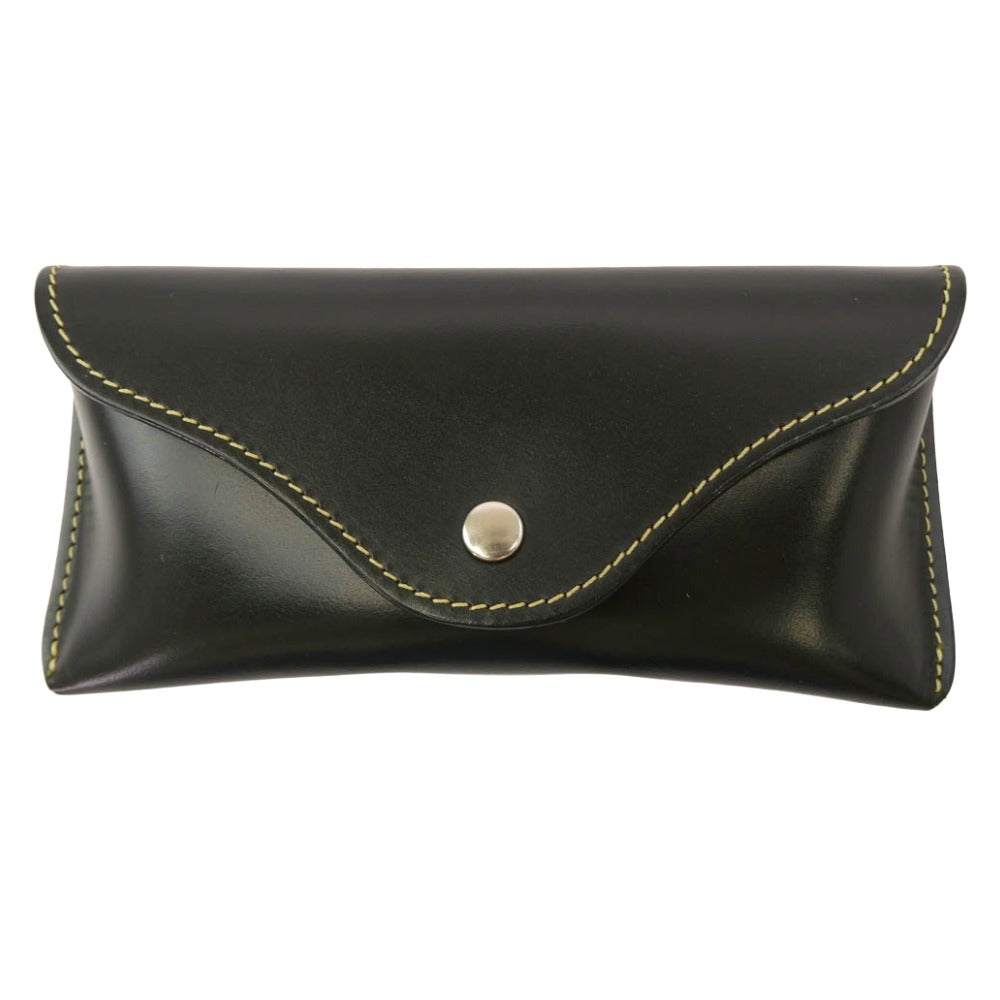 WHITE HOUSE COX ホワイトハウスコックス S8559 SPECTACLE CASE メガネ 眼鏡 ケース ブライドルレザー ブラック系【美品】【中古】