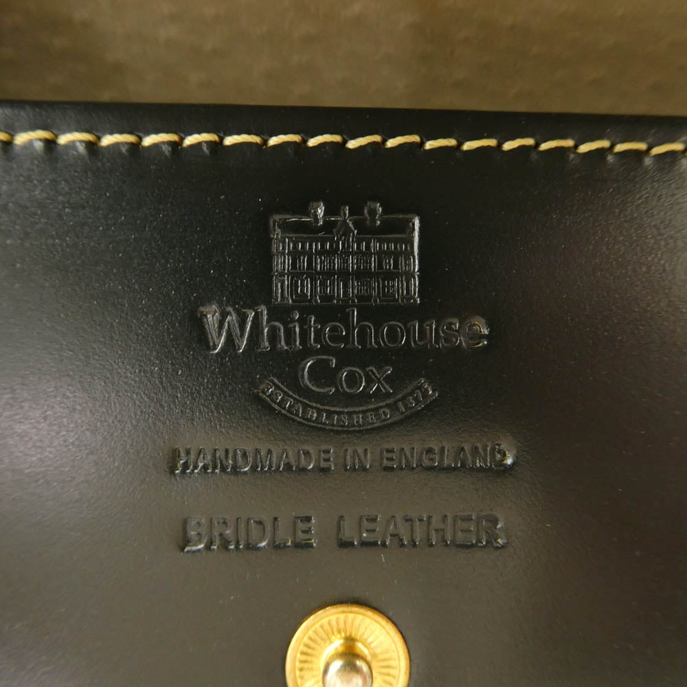 WHITE HOUSE COX ホワイトハウスコックス S8559 SPECTACLE CASE メガネ 眼鏡 ケース ブライドルレザー ブラック系【美品】【中古】