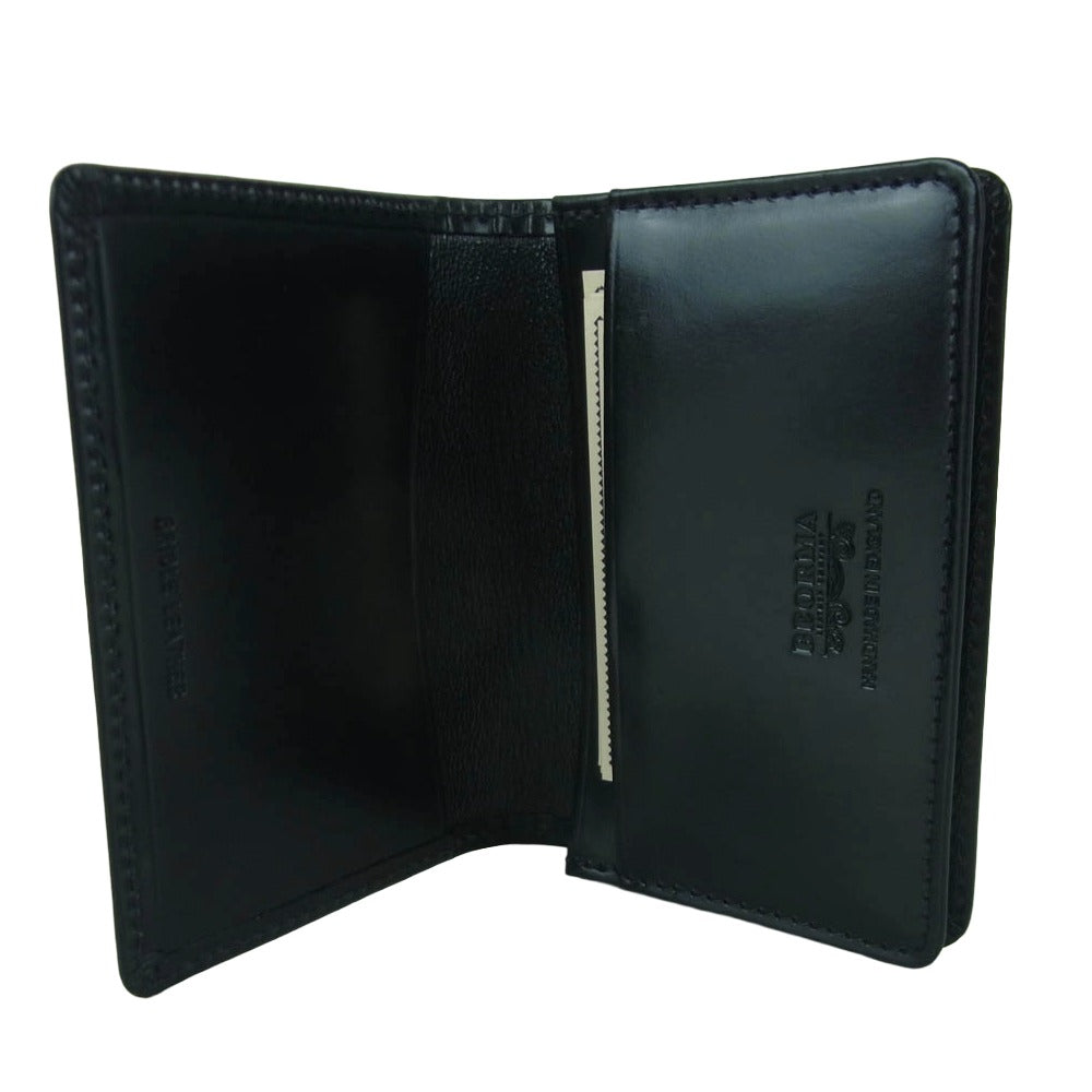 ベオーマレザーカンパニー S0039 GUSSETED CARD CASE 名刺入れ カードケース ブライドルレザー ブラック系【美品】【中古】