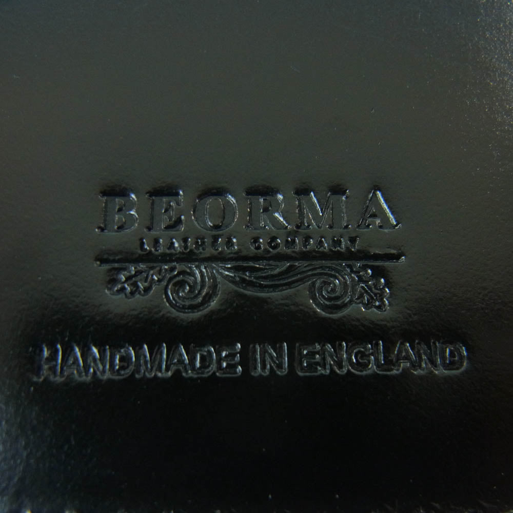 ベオーマレザーカンパニー S0039 GUSSETED CARD CASE 名刺入れ カードケース ブライドルレザー ブラック系【美品】【中古】
