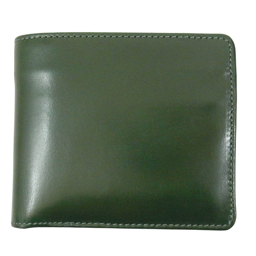 GLENROYAL グレンロイヤル 03-6171 HIP WALLET WITH DIVIDER 二つ折り財布 ブライドルレザー グリーン系【美品】【中古】