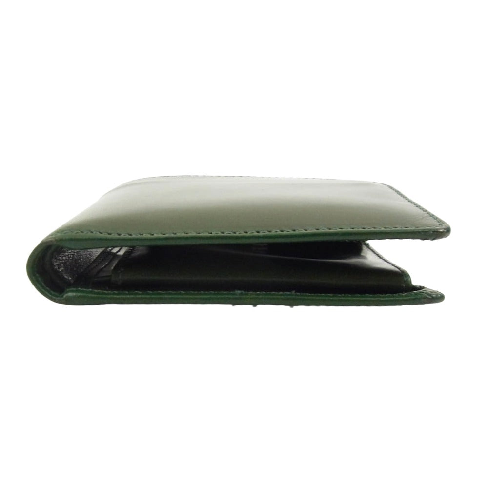GLENROYAL グレンロイヤル 03-6171 HIP WALLET WITH DIVIDER 二つ折り財布 ブライドルレザー グリーン系【美品】【中古】