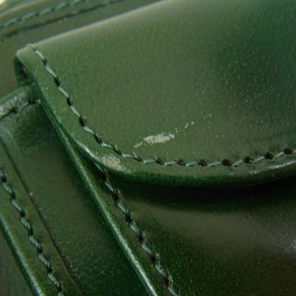 GLENROYAL グレンロイヤル 03-6171 HIP WALLET WITH DIVIDER 二つ折り財布 ブライドルレザー グリーン系【美品】【中古】