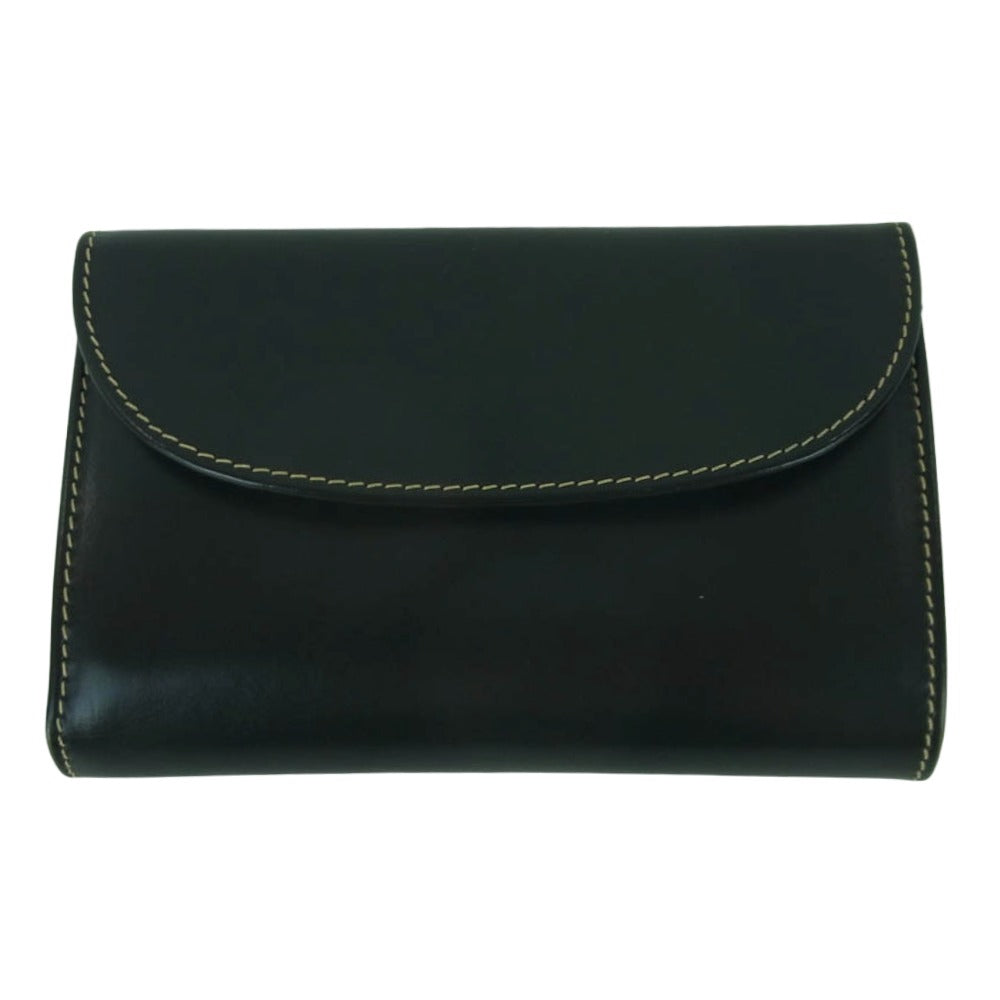 WHITE HOUSE COX ホワイトハウスコックス s7660 3FOLD WALLET ブライドルレザー 三つ折り 財布 ダークグリーン系【美品】【中古】