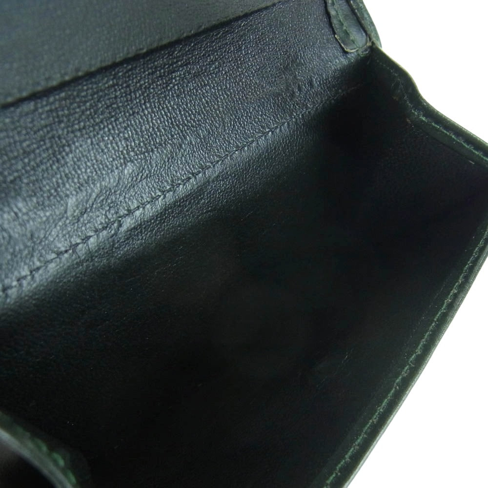 WHITE HOUSE COX ホワイトハウスコックス s7660 3FOLD WALLET ブライドルレザー 三つ折り 財布 ダークグリーン系【美品】【中古】