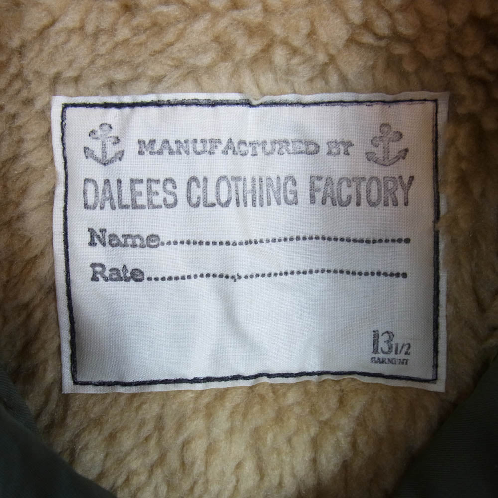 デラックスウエア DALEE'S ダリーズ NA2 40s NAVY ARMY JACKET ミリタリー ジャケット カーキ系 13.5【極上美品】【中古】