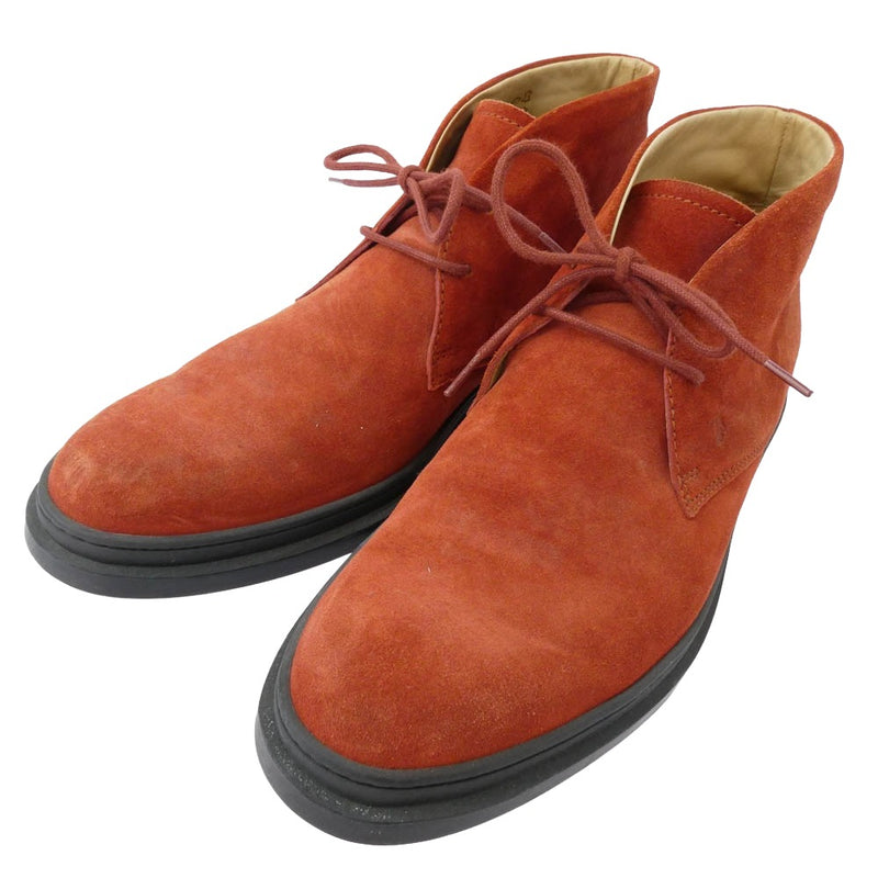 TOD’S トッズ スエード チャッカブーツ オレンジ系 8【中古】