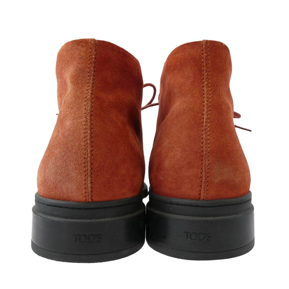 TOD’S トッズ スエード チャッカブーツ オレンジ系 8【中古】