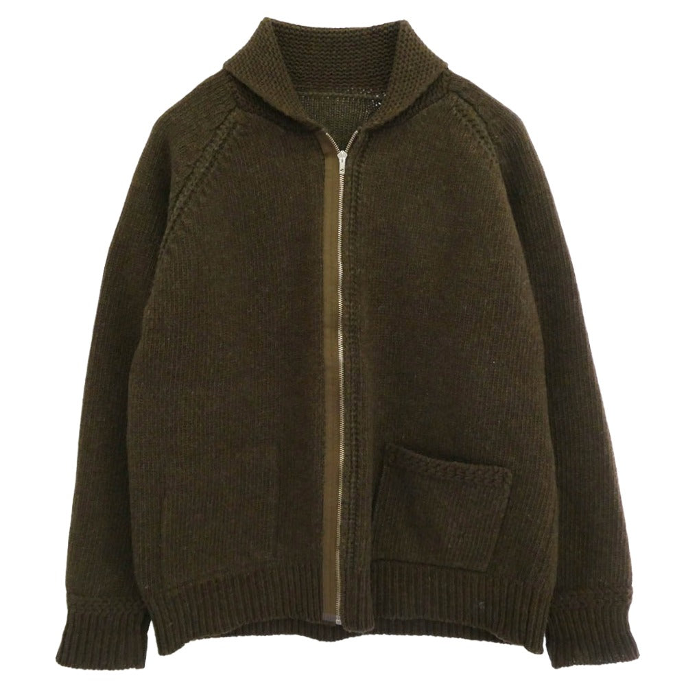 Nigel Cabourn ナイジェルケーボン 8043-00-40002 1940's USAF ZIP CARDIGAN ニット ジップカーディガン ダークブラウン系 FREE【中古】