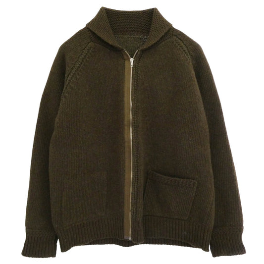 Nigel Cabourn ナイジェルケーボン 8043-00-40002 1940's USAF ZIP CARDIGAN ニット ジップカーディガン ダークブラウン系 FREE【中古】