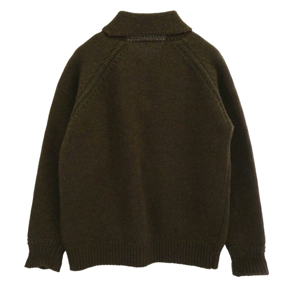 Nigel Cabourn ナイジェルケーボン 8043-00-40002 1940's USAF ZIP CARDIGAN ニット ジップカーディガン ダークブラウン系 FREE【中古】