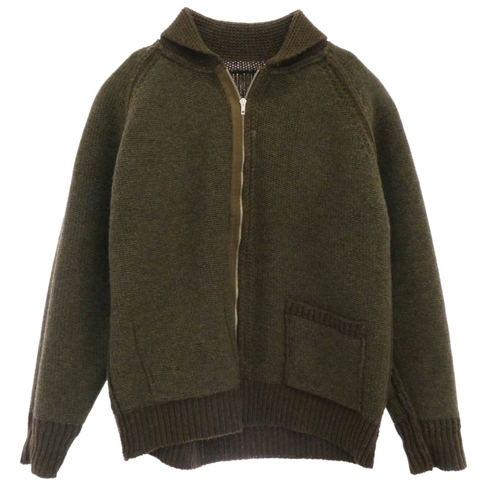 Nigel Cabourn ナイジェルケーボン 8043-00-40002 1940's USAF ZIP CARDIGAN ニット ジップカーディガン ダークブラウン系 FREE【中古】
