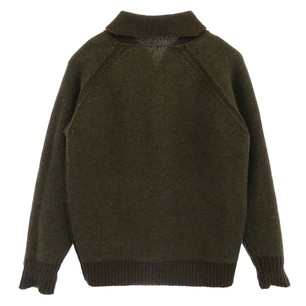 Nigel Cabourn ナイジェルケーボン 8043-00-40002 1940's USAF ZIP CARDIGAN ニット ジップカーディガン ダークブラウン系 FREE【中古】