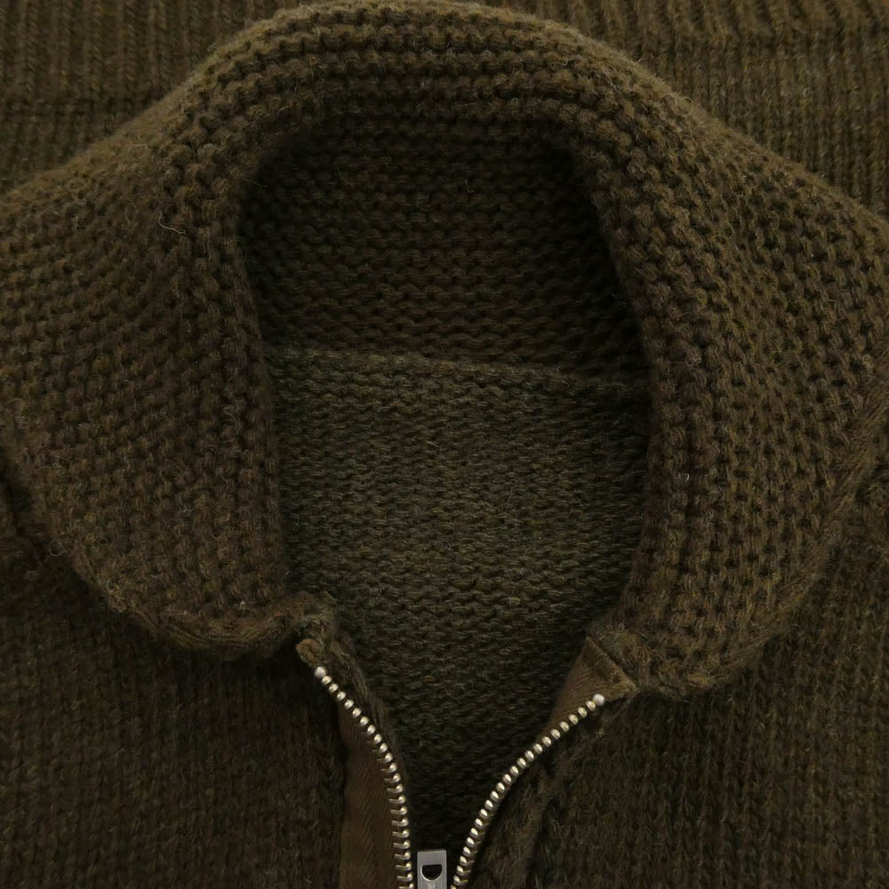 Nigel Cabourn ナイジェルケーボン 8043-00-40002 1940's USAF ZIP CARDIGAN ニット ジップカーディガン ダークブラウン系 FREE【中古】