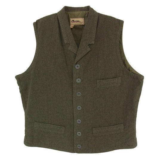 Nigel Cabourn ナイジェルケーボン 8046-13-70020 LYBRO WAISTCOAT COTTON BROKEN TWILL ライブロ ウェストコート コットンブロークンツイル ベスト カーキ系 52【中古】