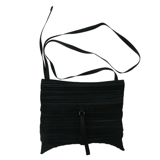 PLEATS PLEASE プリーツプリーズ イッセイミヤケ PP52-AG プリーツ加工 ショルダー バッグ ブラック系【中古】