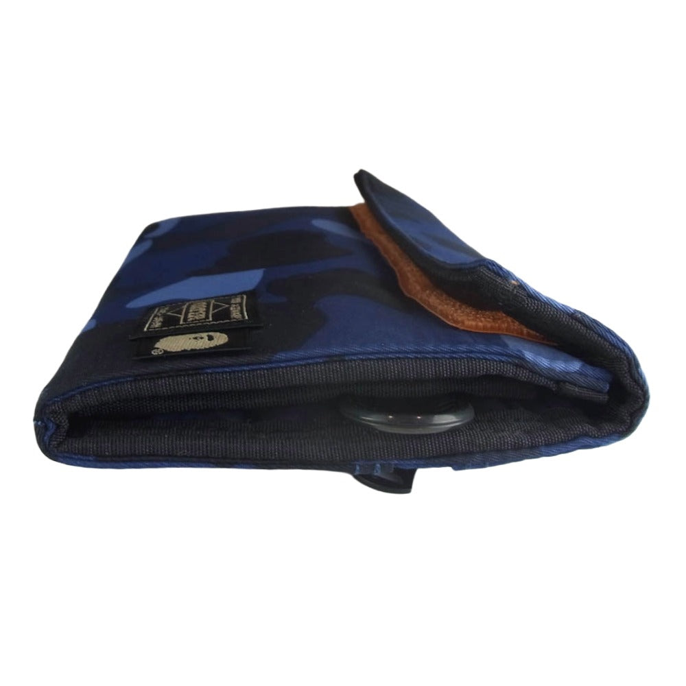 PORTER ポーター カモフラ ロングウォレット 長財布 ネイビー系【美品】【中古】