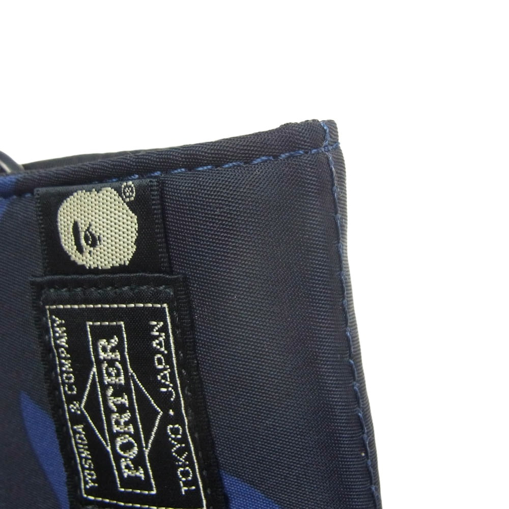 PORTER ポーター カモフラ ロングウォレット 長財布 ネイビー系【美品】【中古】