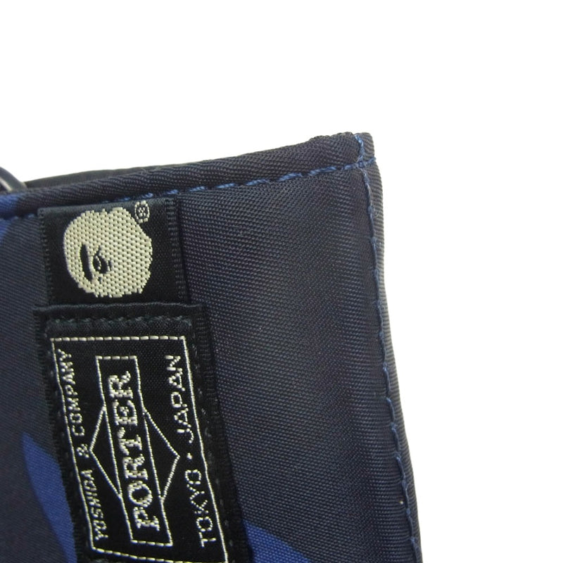 PORTER ポーター カモフラ ロングウォレット 長財布 ネイビー系【美品